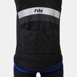 Fdx Waterproof Hi-Viz Reflective Cycling Jacket for Men's Black & Blue Winter Thermal Casual Softshell Clothing Lightweight, Windproof, Waterproof & Pockets - Arch