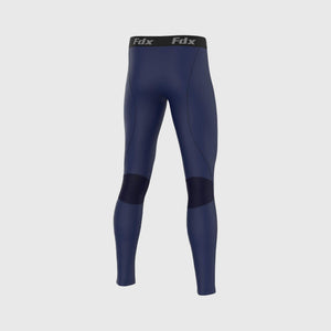 Fdx Navy Blue Blue Compression Base layer Tights For Men's Lightweight Breathable Mesh Fabric Skin Layer Tights Cycling Gear - Recoil
