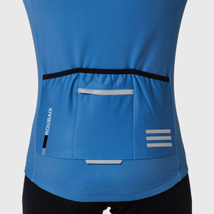 FDX Men's Black & Grey Long Sleeve Cycling Jersey for Winter Roubaix Warm Fleece Road Bike Wear Top Full Zipper, Pockets & Hi viz Reflectors - Limited Edition