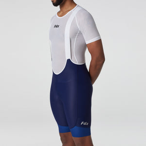 Fdx Men's Blue Gel Padded Cycling Bib Shorts For Back Storage Pockets Summer Best Outdoor Road Bike Short Length Bib - Duo
