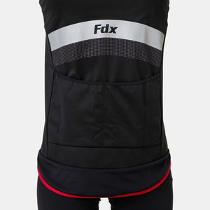 Fdx Waterproof Hi-Viz Reflective Cycling Jacket for Men's Black & Red Winter Thermal Casual Softshell Clothing Lightweight, Windproof, Waterproof & Pockets - Arch