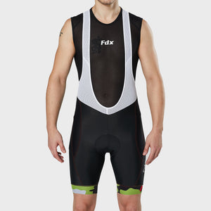 FDX Best Men’s Black & Green Cycling Bib Shorts 3D Gel Padded Breathable Quick Dry bibs, comfortable biking bibs ultra-light stretchable Mush Panel shorts with pockets