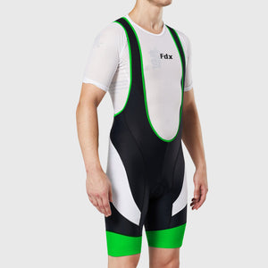 Fdx Men's Best Black & Green Gel Padded Cycling Bib Shorts For Summer Best Outdoor Road Bike Short Length Bib - Windsor