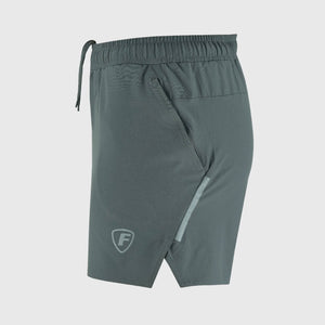 FDX Grey Men's Breathable Running Shorts Waist Belt Anti Odor Moisture Wicking & Perfect for Trekking, Tennis, squash & Gym Sports & Outdoor