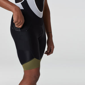 Fdx Men's Black & Green Gel Padded Cycling Bib Shorts For Summer Best Outdoor Road Bike Short Length Bib - Essential