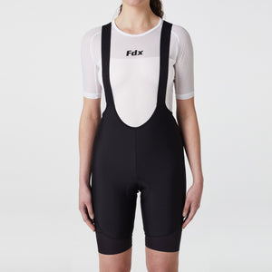 Fdx Women's Black Gel Padded Cycling Bib Shorts For Summer Best Breathable Outdoor Road Bike Short Length Bib - Duo