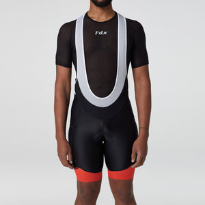 FDX Best Men’s Orange & Black Cycling Bib Shorts 3D Gel Padded comfortable biking bibs - Breathable Quick Dry bibs, lightweight moisture wicking comfortable shorts