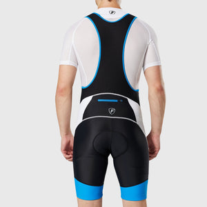 Fdx Men's Black & Blue Gel Padded Cycling Bib Shorts For Summer Best Outdoor Road Bike Short Length Bib - Windsor