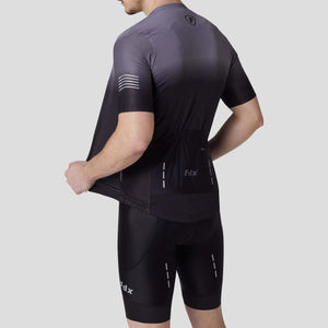 FDX Best Men Summer Cycling Clothing Grey & Black Lightweight, Breathable Mesh Side Panel, Bib short High Visibility & Secure Pockets Cycling Gear Australia