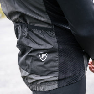 Fdx Men's 360° Reflective Black Cycling Gilet Sleeveless Vest for Winter Clothing 360° Hi-Viz, Lightweight, Windproof, Waterproof & Pockets
