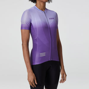 FDX Purple Half Sleeve Hot Season Women Cycling Jersey Quick Dry & Breathable Skin friendly Lightweight Reflective Strips Summer Shirt Secure Pockets Sport & Outdoor - Duo