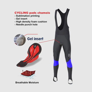 Fdx Thermodream Blue Men's Gel Padded Winter Cycling Bib Tights
