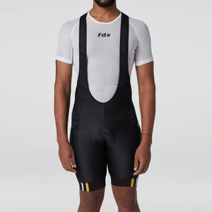 FDX Quickdry Men yellow & Black Cycling Cargo Summer Bib Shorts, Breathable, Lightweight elasticated & Hi Vis Reflectors Cycling Gear Australia