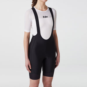 Fdx Women's Black Padded Cycling Bib Shorts For Summer Reflective Best Outdoor Road Bike Short Length Bib - Duo