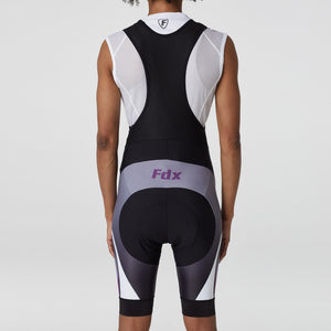 Fdx Women's Black & Purple Cycling Bib Short Gel Padded Breathable Lightweight Mesh Fleece Fabric Hi Viz Reflectors & Pockets Summer cycling Gear AU