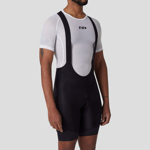 FDX Hot Weather Men Black Cycling Cargo Bib Shorts Mesh, Breathable, Lightweight Quickdry Fabric & Hi Vis Reflectors Cycling clothes Australia