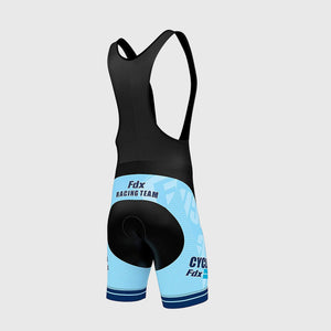 Fdx Black & Sky Blue Men's Gel Padded Cycling Bib Shorts For Summer Best Outdoor Road Bike Short Length Bib - Core UK