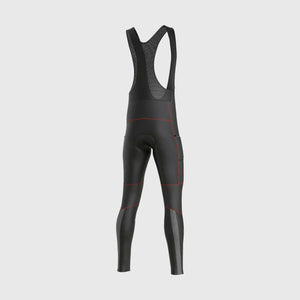 Fdx All Day Red Men's Thermal Winter Cycling Cargo Bib Tights