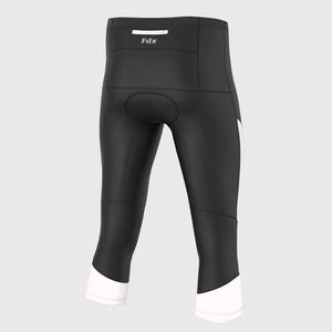 Fdx Men's Black & White Gel Padded 3/4 Cycling Shorts for Summer Best Outdoor Knickers Road Bike Short Length Pants - Gallop