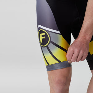 Fdx Men's Black & Yellow Gel Padded Cycling Bib Shorts For Summer Best Outdoor Road Bike Short Length Bib - Signature AU