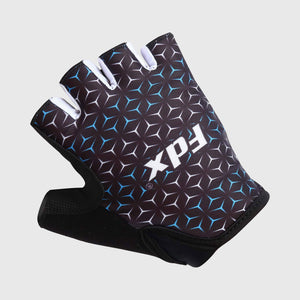 FDX Unisex Black short finger summer cycling gloves, padded shockproof unisex mitts, breathable quick dry anti-slip moisture wicking mtb road bicycle