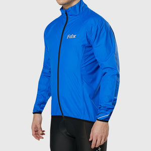 Fdx Waterproof Men's Blue Cycling Jacket for Winter Thermal Casual Softshell Clothing Lightweight, Shaver proof, Packable ,Windproof, Pockets