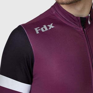 FDX Black & Purple Men's Full Sleeve Best Cycling Jersey for Winter Roubaix Thermal Fleece Road Bike Wear Top Full Zipper, Pockets & Hi viz Reflectors - UK