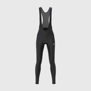 Fdx Women's Black Gel Padded Cycling Bib Tights For Winter Roubaix Thermal Fleece Reflective Warm Leggings - Arch Bike Pants