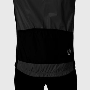 Fdx Men's Black Cycling Gilet Sleeveless Vest for Winter Clothing 360° Reflective, Lightweight, Windproof, Waterproof & Pockets