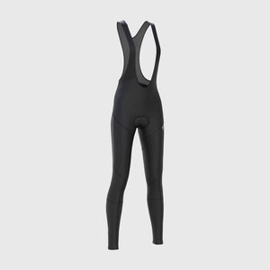 Fdx Women's Black Gel Padded Cycling Bib Tights For Winter Roubaix Thermal Fleece Reflective Logo Warm Leggings - Arch Bike Pants
