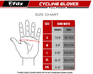 Fdx Frost Red Full Finger Winter Gloves