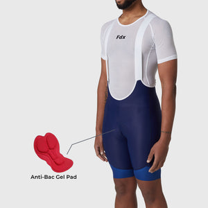 Fdx Men's Blue 3D Gel Padded Cycling Bib Shorts For Summer Best Outdoor Road Bike Short Length Bib - Duo