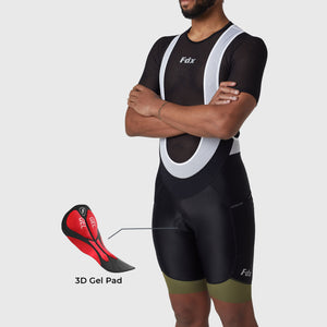 Men’s Black & Green Bib Shorts for cycling 3D Gel Padded ultra-light stretchable shorts - Breathable Quick Dry bibs, comfortable biking bibs with pockets -Essential
