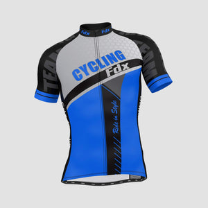 Fdx Apex Blue Men's Short Sleeve Summer Cycling Jersey
