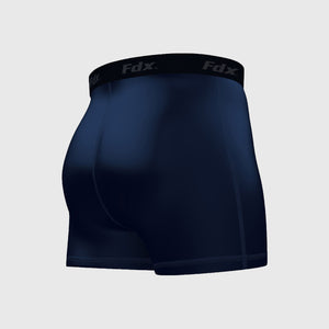Fdx Navy Blue Compression Men's Boxer Shorts Gym Workout Running Athletic Yoga Elastic Waistband Stretchable Breathable AU