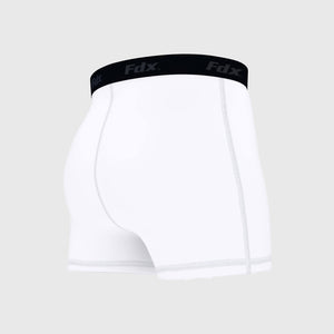 Fdx White Compression Men's Boxer Shorts Gym Workout Running Athletic Yoga Elastic Waistband Stretchable Breathable AU