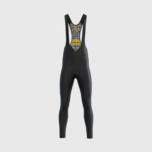 Fdx Womens Black Gel Padded Cycling Bib Tights For Winter Roubaix Thermal Fleece Reflective Warm Leggings - Limited Edition Bike Pants