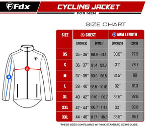 Fdx Arch Men's Blue Windproof & Water Resistant Cycling Jacket