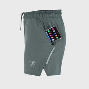 FDX Grey Best Men's Breathable Running Shorts Hi Vis Reflectors Waist Belt Anti Odor Moisture Wicking & Perfect for Trekking, Tennis, squash & Gym Sports & Outdoor