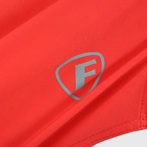 FDX Red Men's Breathable Running Shorts Waist Belt Anti Odor Moisture Wicking & Perfect for Trekking, Tennis, squash & Gym Sports & Reflective Logo AU