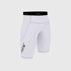 Fdx Men's White Compression Shorts Gym Workout Running Athletic Yoga Elastic Waistband Stretchable Breathable AU