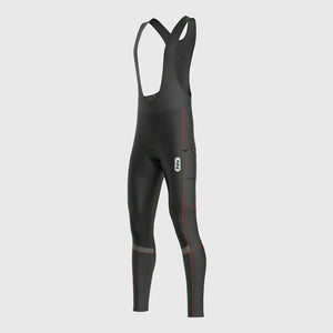 Fdx All Day Blue Men's Thermal Winter Cycling Cargo Bib Tights – thermal bib tights in blue with cargo pockets, designed for warmth and comfort during winter cycling.