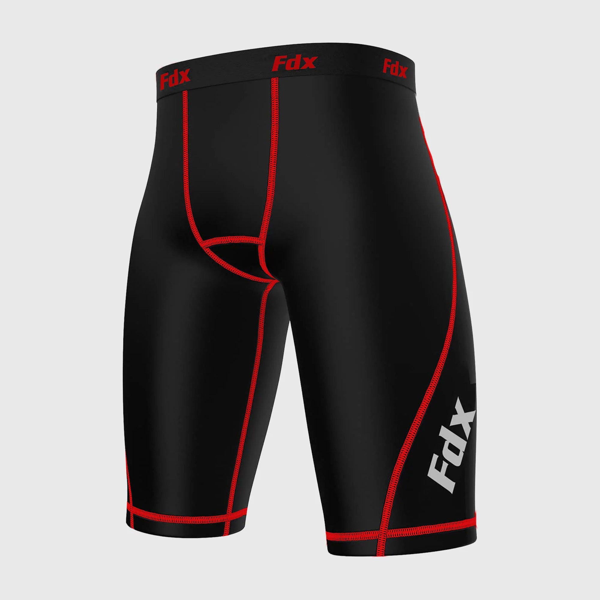 Fdx Men's Black & Red Compression Shorts Gym Workout Running Athletic Yoga Elastic Waistband Stretchable Breathable
