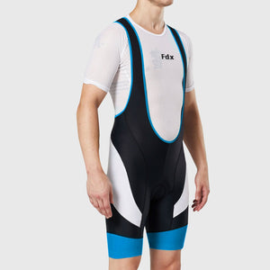 Fdx Men's Best Black & Blue Gel Padded Cycling Bib Shorts For Summer Best Outdoor Road Bike Short Length Bib - Windsor