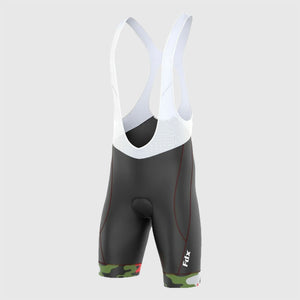 Fdx Men's Black & Green Gel Padded Cycling Bib Shorts For Summer Best Outdoor Road Bike Short Length Bib - Camouflage