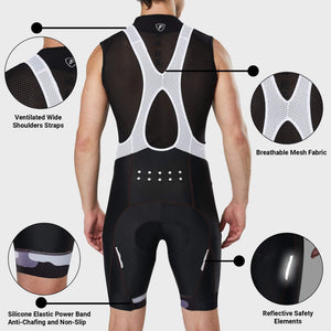 FDX Grey & Black Cycling Bib Shorts For Men's 3D Padded comfortable biking bibs - Breathable Quick Dry bib Short, ultra-lightweight stretchable shorts for riding