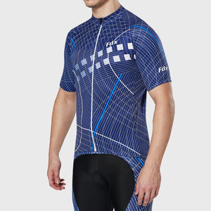 Men’s Blue Fdx short sleeves cycling jersey  breathable summer biking top, lightweight skin friendly half sleeves mesh cycle shirt for indoor & outdoor riding  AU