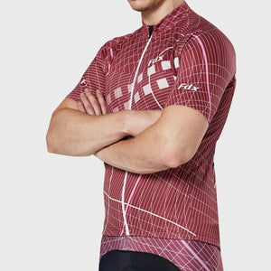 Men’s Red Fdx short sleeves cycling jersey breathable summer biking top, lightweight skin friendly half sleeves mesh cycle shirt for indoor & outdoor riding AU