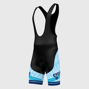 Fdx Men's Black & Sky Blue Gel Padded Cycling Bib Shorts For Summer Best Outdoor Road Bike Short Length Bib - Core