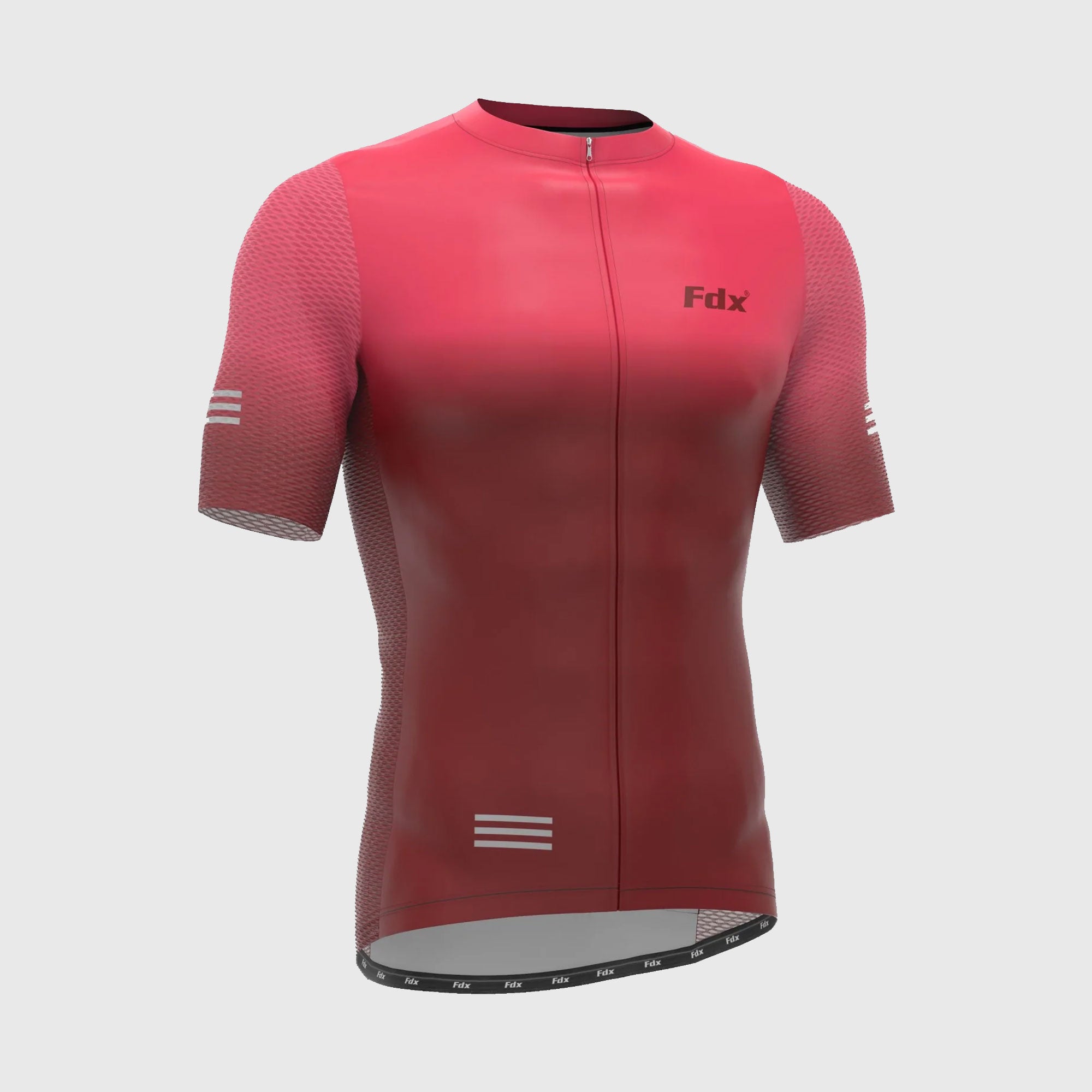 Fdx Best Men’s Pink / Maroon short sleeves cycling jersey Reflective details breathable Hi-Viz summer lightweight biking top, skin friendly half sleeves cycling mesh shirt for riding, indoor & outdoor